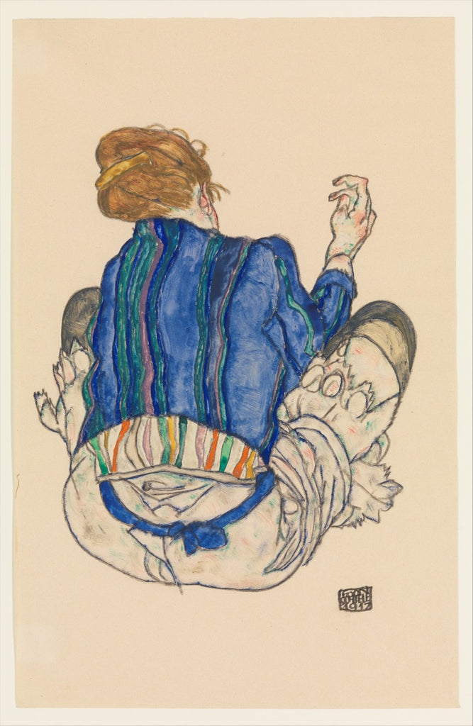 Seated Woman, Back View,1917, Egon Schiele